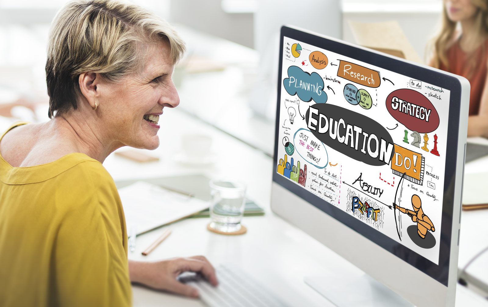 Infographic of the SEO process for educational websites.