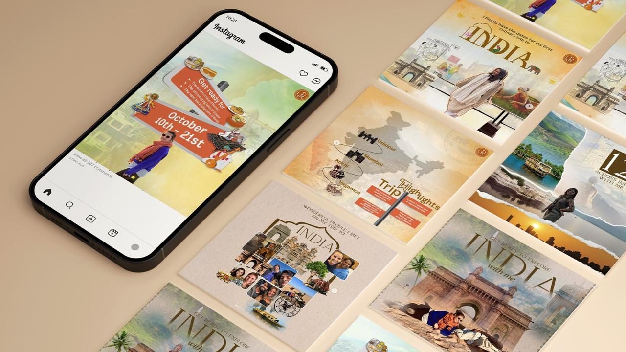 Publications graphiques créées pour Wonderfood Lulu sur son voyage en Inde.
