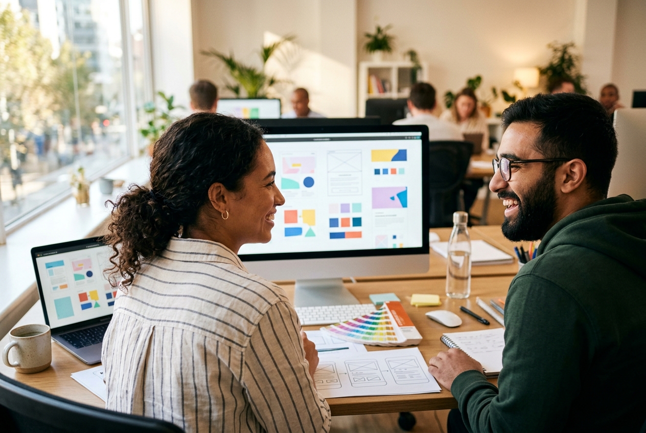 The MarketinCrew team working on cms development
