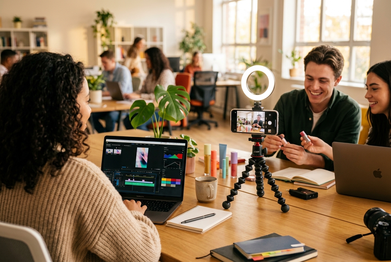 The MarketinCrew team working on influencer marketing