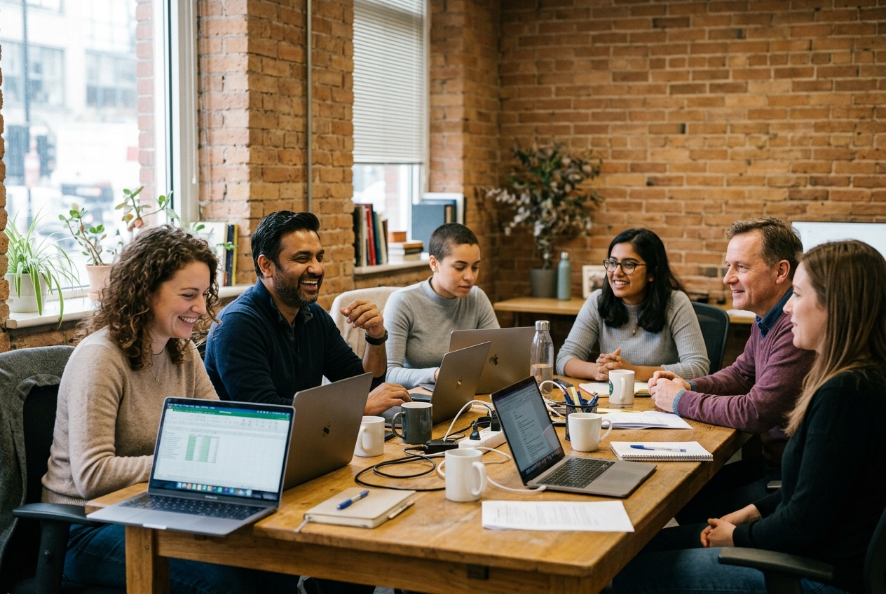 The MarketinCrew team building a campaign