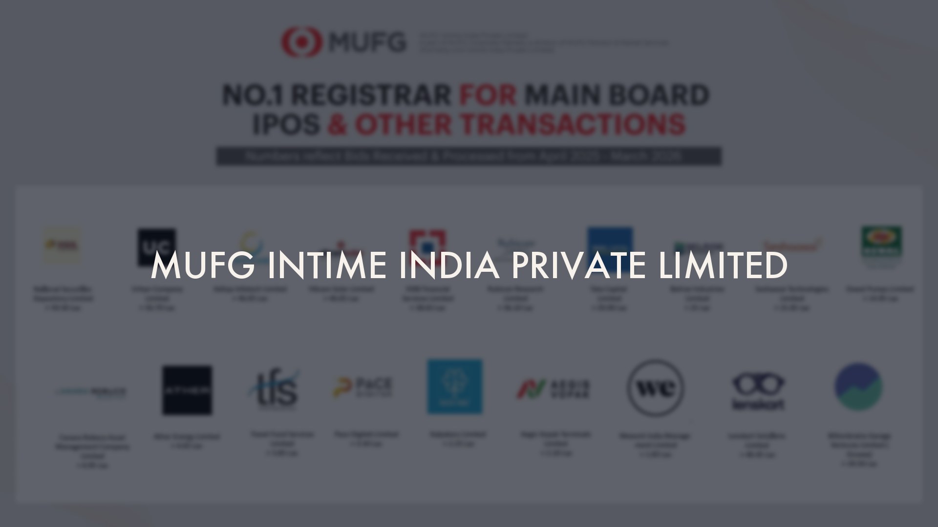MUFG Intime India Private Limited, work by MarketinCrew