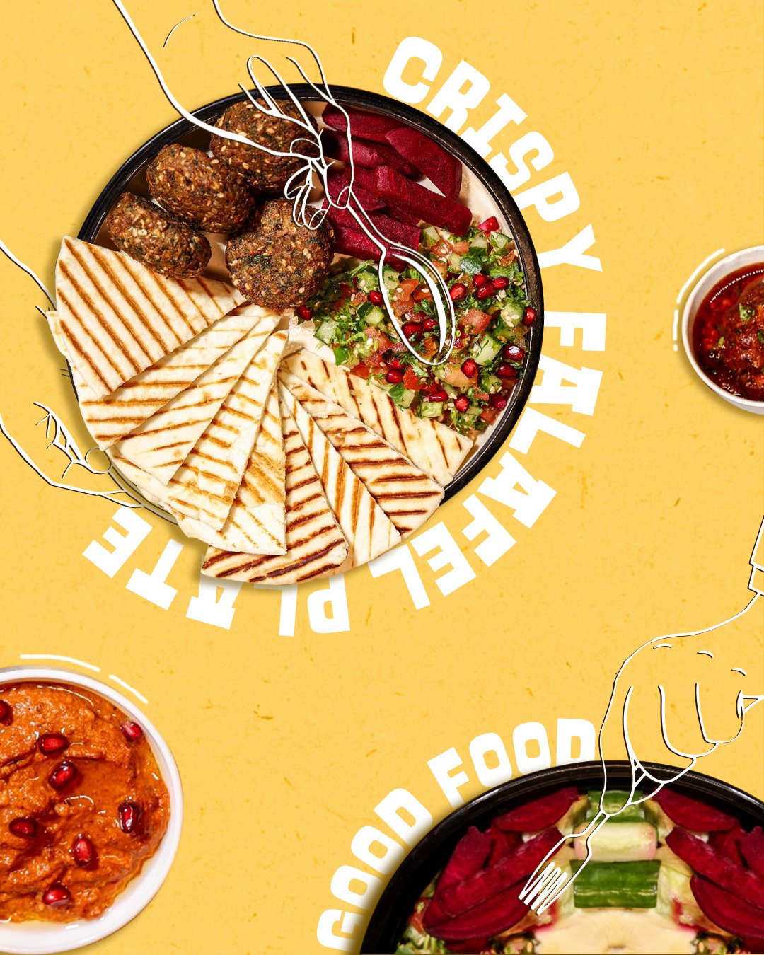 Tiam Falafel, work by MarketinCrew